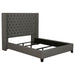 Lendra - Upholstered Wingback Bed With Tufted Headboard Furniture Max