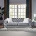 2 Seater Sofa With Button Tufted Diamond Grid & 2 Pillows For Living Room Home Essentials