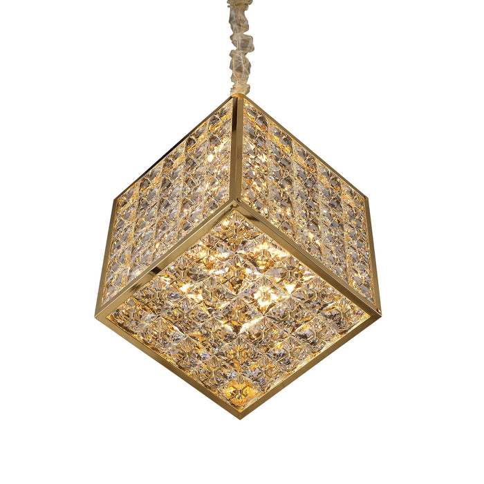 Michael Amini Lighting - Cubes Modern Crystal Chandelier - Gold Michael Amini