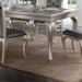 Rectangle Dining Table With Glass Top And 6 Tufted Back Chairs - Gray / Silver Home Essentials