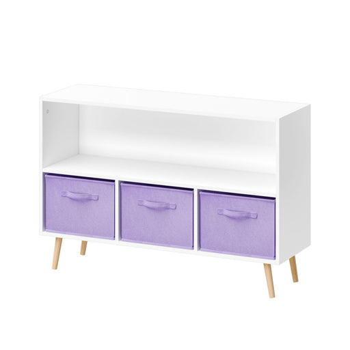 Bookcase With Collapsible Drawers, Book Display Organizer Home Essentials