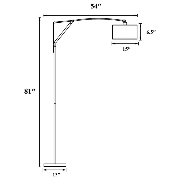 Jamison - Drum Shade Arc Adjustable Floor Lamp - Chrome Furniture Max