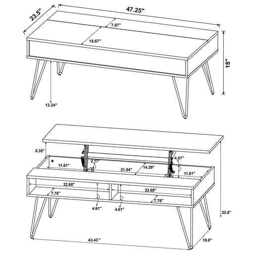 Amara - Lift Top Coffee Table With Hidden Storage - Oak Furniture Max