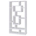 Geometric 10 Shelf Open Back Bookcase With Interlocking Shelves - White Furniture Max
