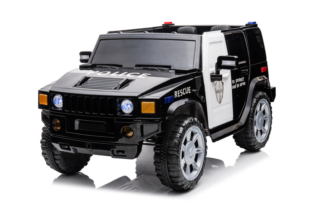 12V7A 30W*2 Four-Wheel Drive Seat One Button Start, Forward And Backward, High And Low Speed, Music, Front Light, Power Display, Two Doors Can Open, 2.4G R / C, Seat Belt Four Wheel Absorber