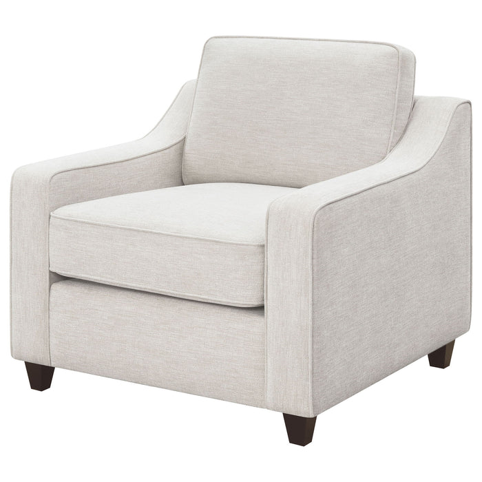 Mahaffey - Upholstered Sloped Track Arm Chair - Beige Furniture Max