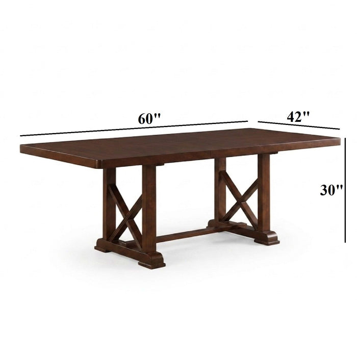 Dining Table With Leaf And Unique X Design Base - Cherry Home Essentials