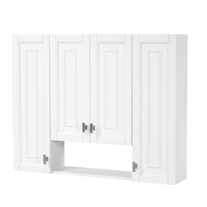 Bathroom Cabinet With 5 Adjustable Shelves, Soft Closing Hinges, Open Shelving Design - White Hearth and Haven