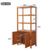 Modern Tall Storage Bookcase Cabinet With 2 Open Shelves & Double Doors Noble House