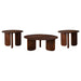 Columbo - 3 Piece Coffee And End Table Set With Round Tops - Brown Furniture Max