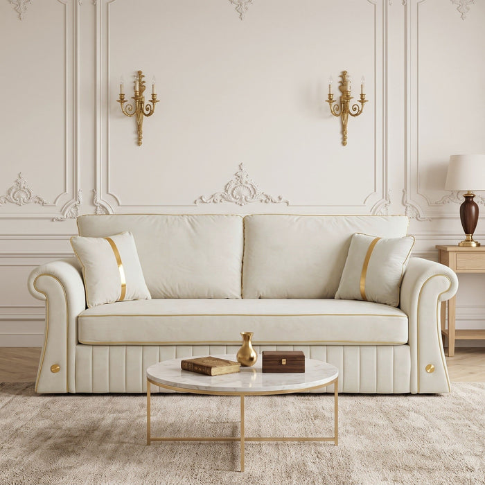 Sofa With Rolled Arms, 3 Seater Couch, Living Room Accent Home Essentials