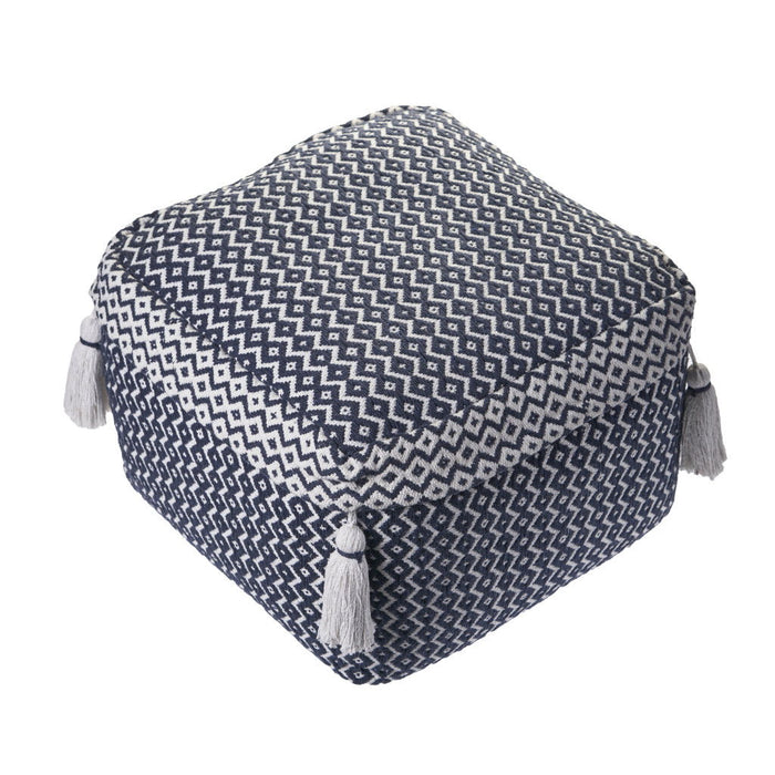 Cotton Ottoman Square - Blue