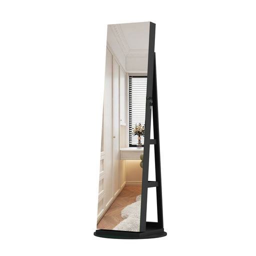 Swivel Jewelry Cabinet With Full Length Mirror Daily Nest