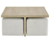 Oasis - Dockside Cocktail Table With 4 Ottomans - Beige / White Universal Furniture