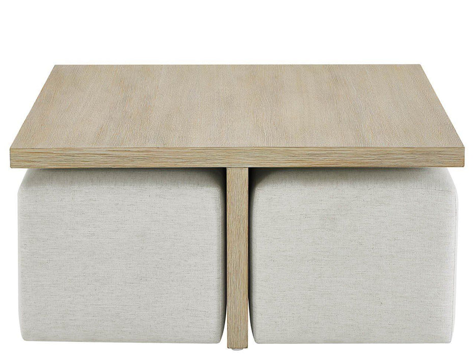 Oasis - Dockside Cocktail Table With 4 Ottomans - Beige / White Universal Furniture