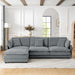 L-Shaped Sectional Sofa With Ottoman, Convertible 4 Seater Couch Home Essentials