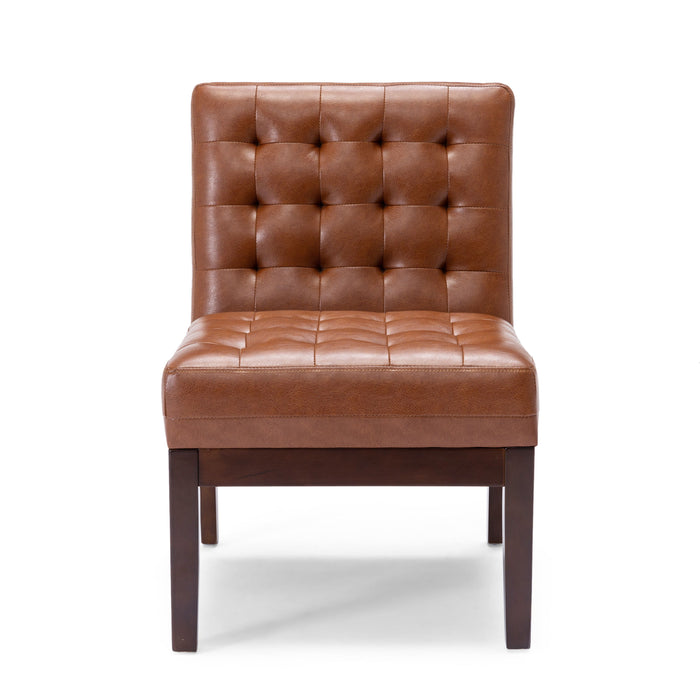 Accent Chair - Light Brown - PU