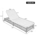Outdoor Lounge Chair With 5 Position Backrest With Cushion And Wheels Hearth and Haven