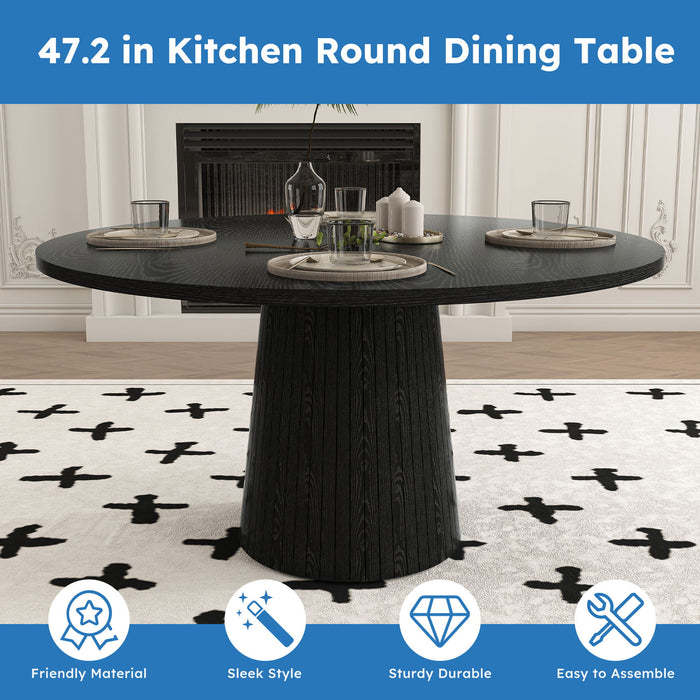 Round Dining Table With Strip Base Home Essentials