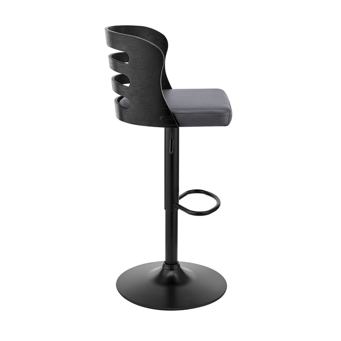 44" Swivel Adjustable Height Bar Chair - Gray / Black