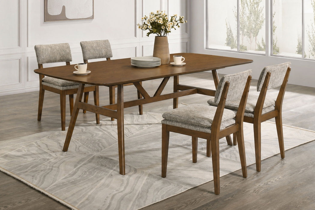 Miller - 5 Piece Set (78" Dining Table With 4 Side Chairs) - Walnut / Gray New Classic