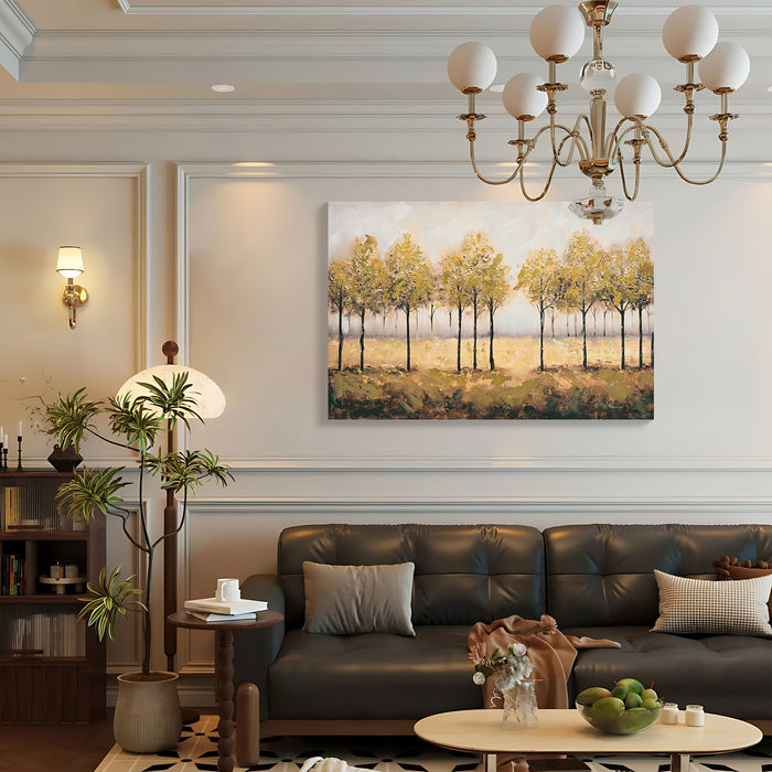 Wall Art Decor Canvas Print Autumn Embellishments Plant Forest Abstract Tree - Tan Leaves Daily Nest