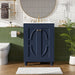 Bathroom Vanity With Ornate Elliptical Motif, Soft Close Hinges Hearth and Haven