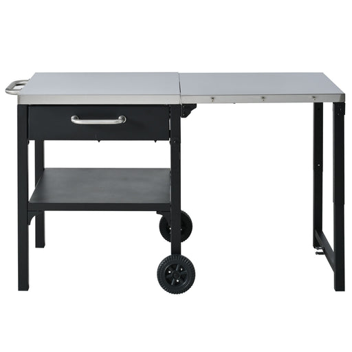 Foldable Outdoor Kitchen Cart With Storage For Patio Hearth and Haven