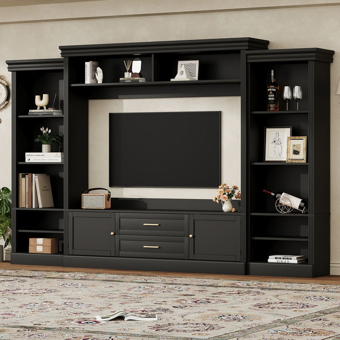 Elegant Entertainment Center Wall Unit With Bookshelves Hearth and Haven