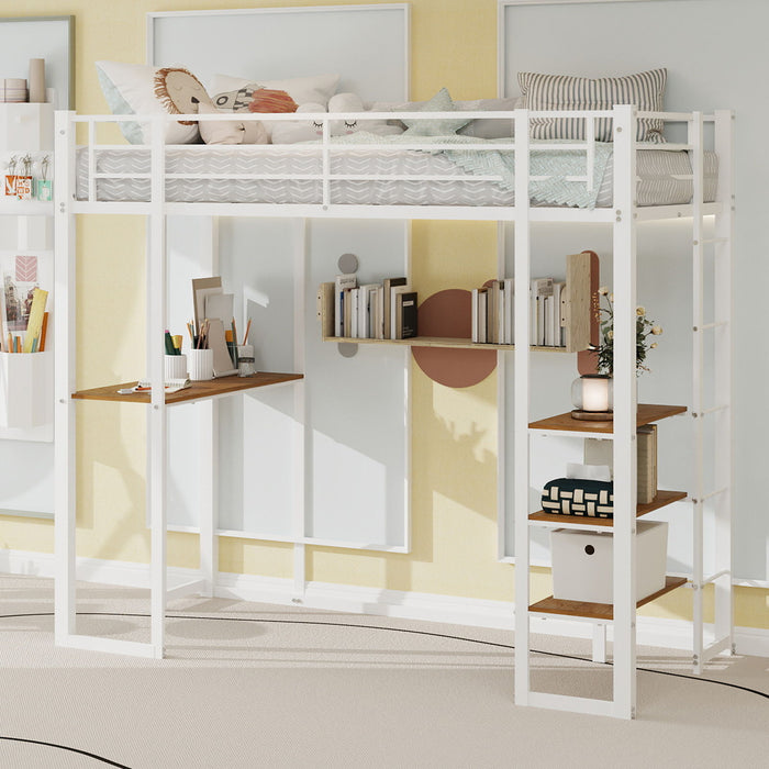 Bunk Bed With L-Shaped Desk And Dual Side Stairs Home Essentials