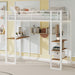 Bunk Bed With L-Shaped Desk And Dual Side Stairs Home Essentials