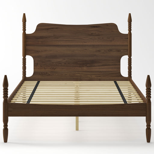 Retro 4 Poster Platform Bed Frame With Curved Tall Headboard Home Essentials