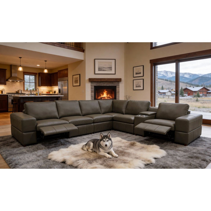 Upholstered Large Arms Sectional With Recliner Seats Home Essentials