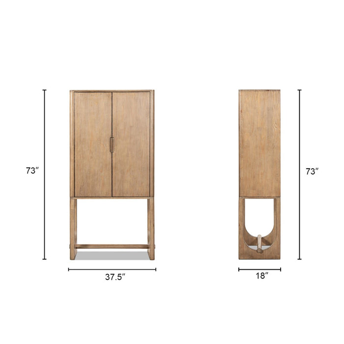 Nolan - Bar Cabinet With Wine Storage - Brown Jennifer Taylor Home