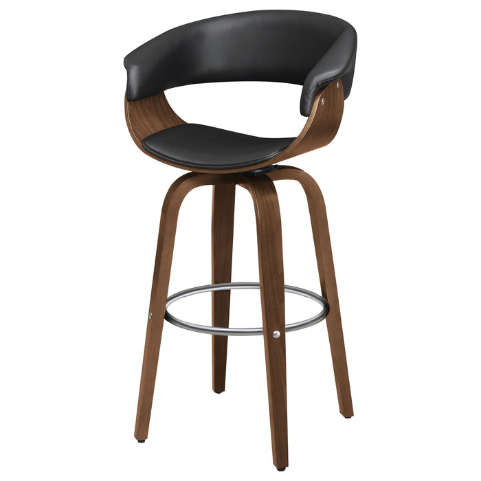 Swivel Bar Stool Elegant Design With Upholstery - Walnut Furniture Max