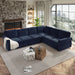 L-Shaped Sofa Couch With Pull Out Bed With Nailhead Trim & Rolled Arm Home Essentials