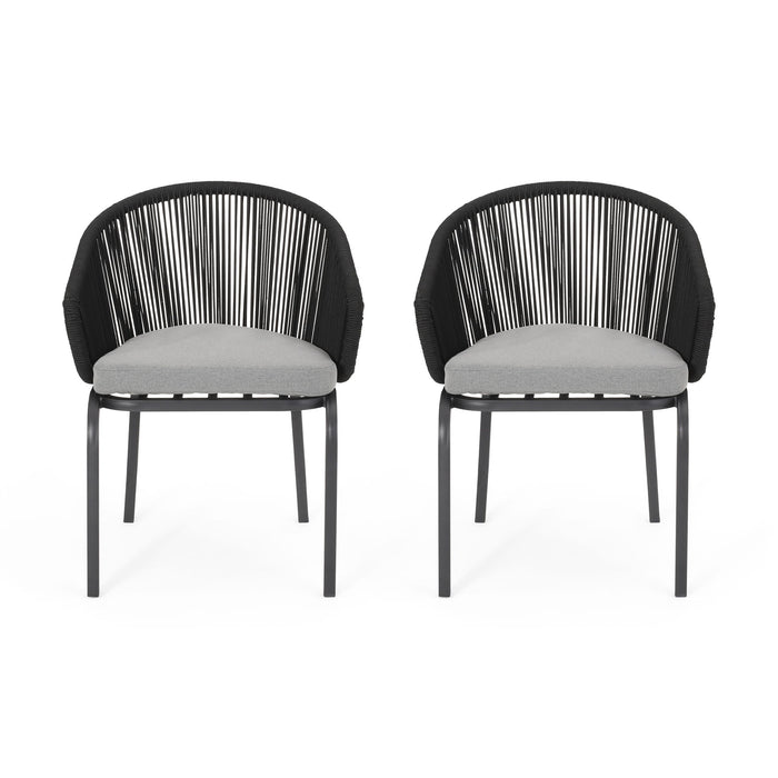 Outdoor Wicker Chair With Powder Coated Iron Legs