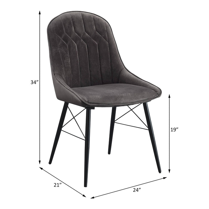 Abraham - Side Chair (Set of 2) - Black / Dark Gray Acme