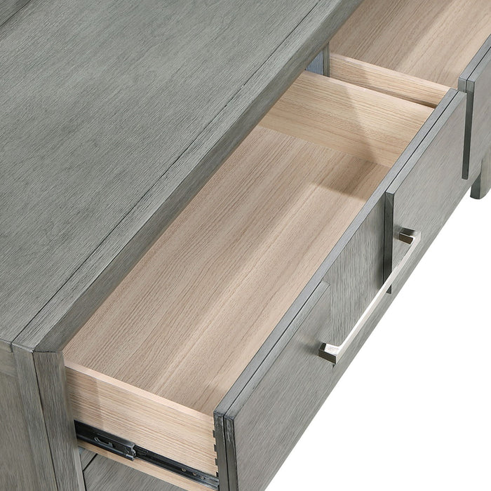 6 Drawer Dresser - Gray - Wood Matrix Furniture Group