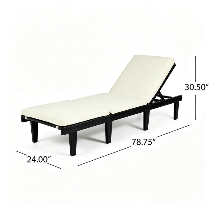 Ariana - Chaise Lounge With Cushion For Outdoor - Black Noble House