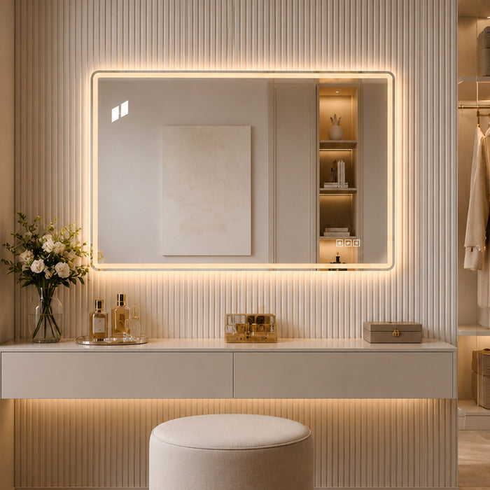 24" X 32" Rectangular Front Lighted And Backlit LED Bathroom Mirror With Anti Fog - Clear Daily Nest