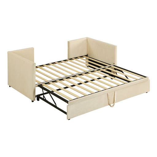Twin Size Upholstered Daybed With Pop Up Trundle Halcyon Home