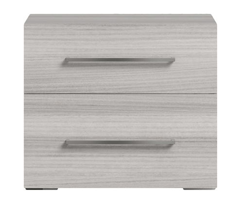 Mia - Nightstand With Handles - White / Gray / Silver Status Italy