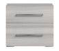 Mia - Nightstand With Handles - White / Gray / Silver Status Italy