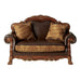 Dresden - Loveseat With 2 Pillows - Brown Synthetic Leather & Chenille, Cherry Oak ACME