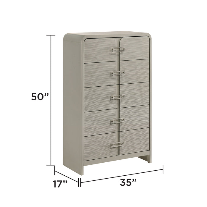 Aria - 5 Drawer Chest - Beige Matrix Furniture Group