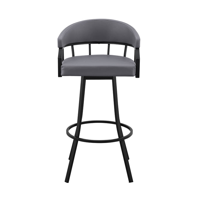 Steel Swivel Low Back Counter Height Bar Chair - Slate Gray / Black