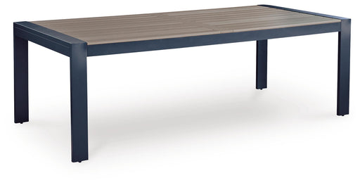 East Beach - Rectangular Dining Table With Umbrella Option - Blue Signature Design by Ashley®