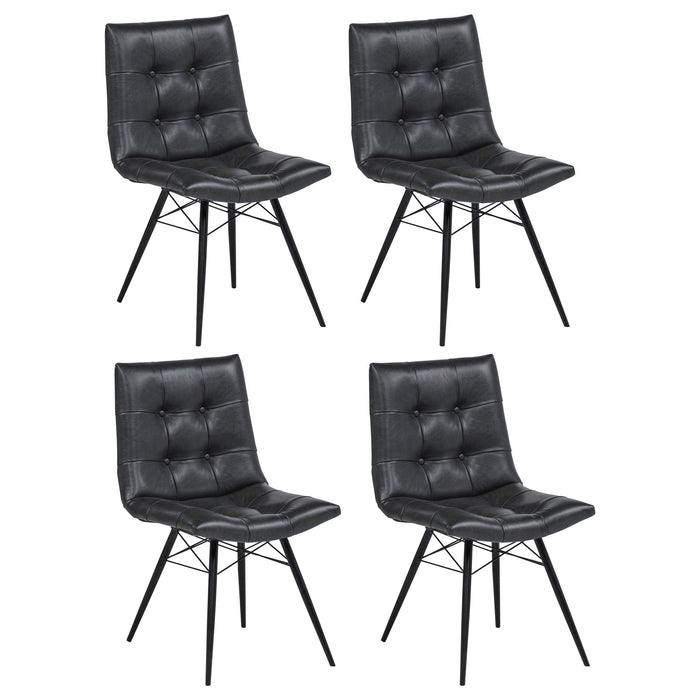 Tufted Back Dining Chairs (Set of 4) - Black Furniture Max
