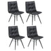 Tufted Back Dining Chairs (Set of 4) - Black Furniture Max